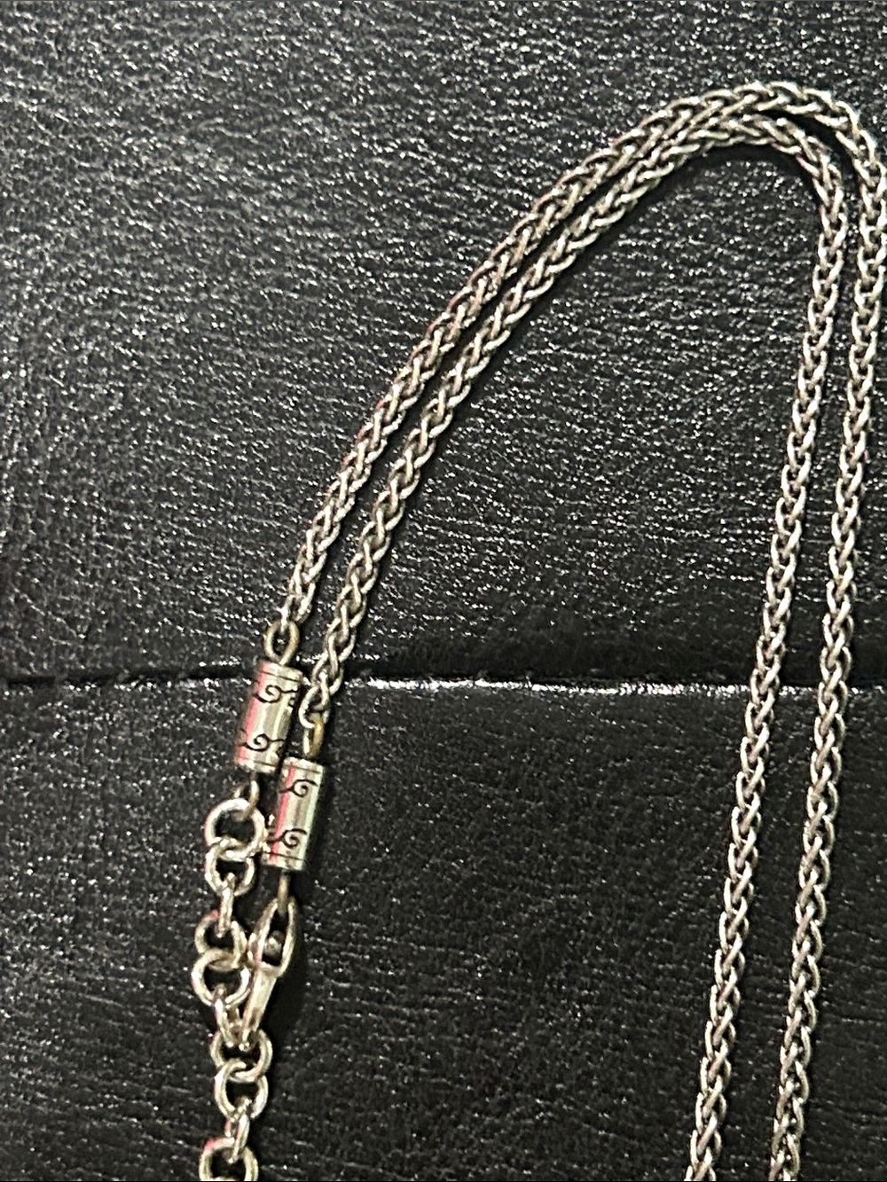 Brighton Silver Oval Filigree Pendant Necklace with Black Enamel Reversible gold - Picture 6 of 8